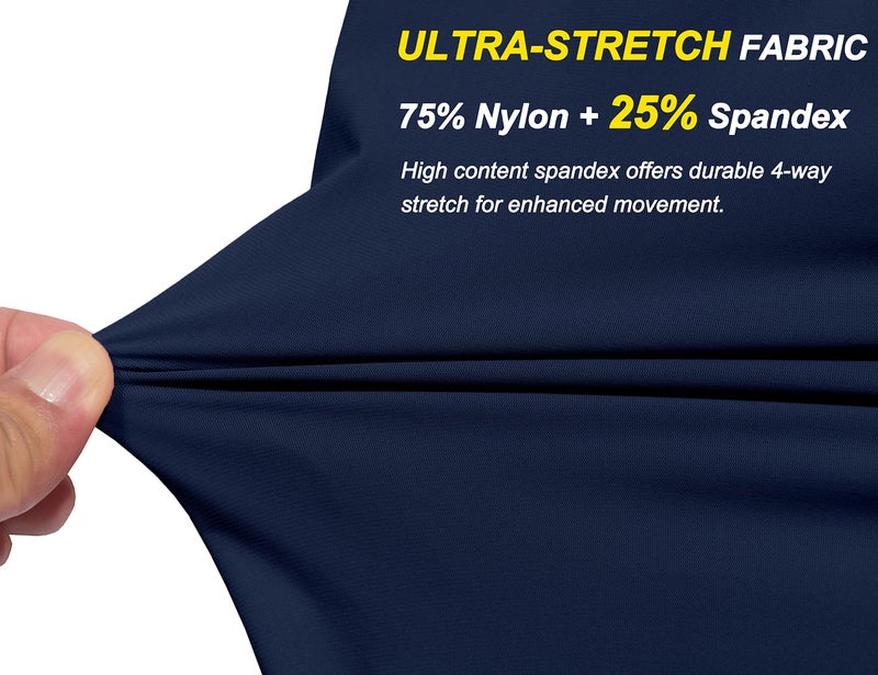 Little Donkey Andy Men's Ultra-Stretch Lightweight Quick Dry Athletic Pants Drawstring Travel Exercise Running Jogging Navy XL - Image 4